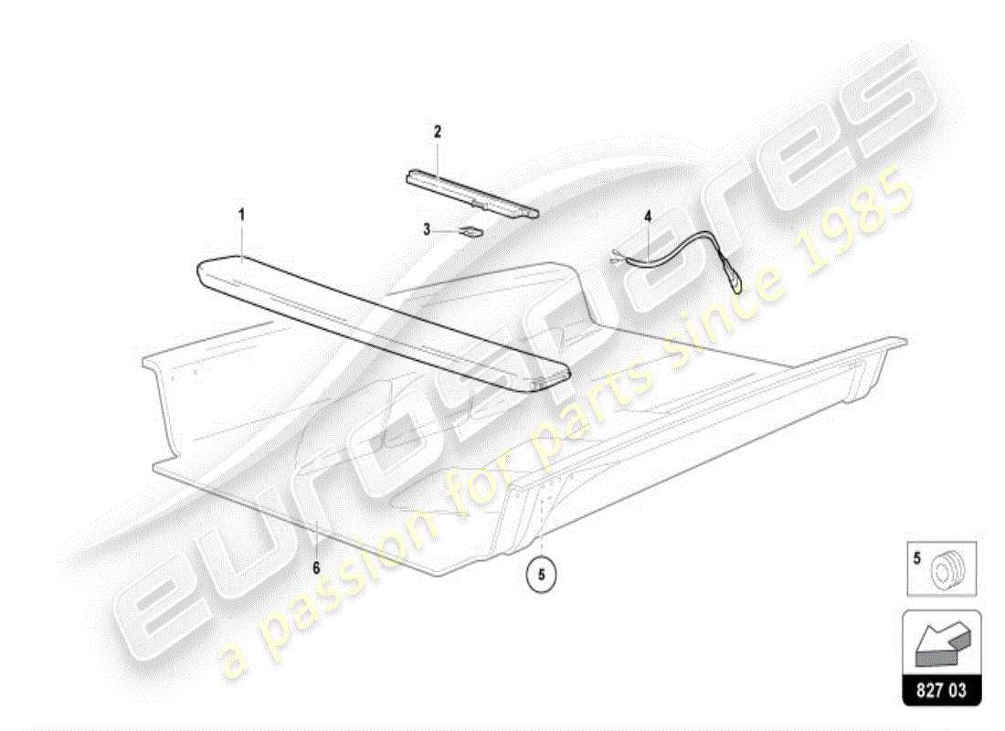 lamborghini diablo vt (1996) engine cover with insp. cover part diagram