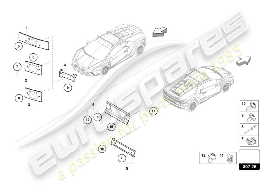 lamborghini 2024 (sterrato) licence plate holder part diagram