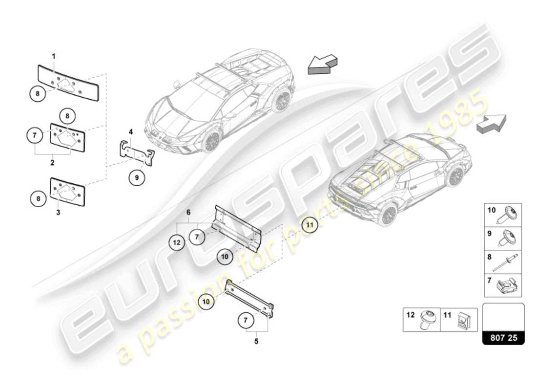 lamborghini sterrato (2024) licence plate holder part diagram