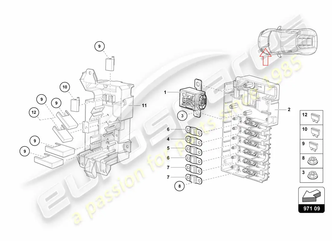 lamborghini performante spyder (2020) fuses parts diagram