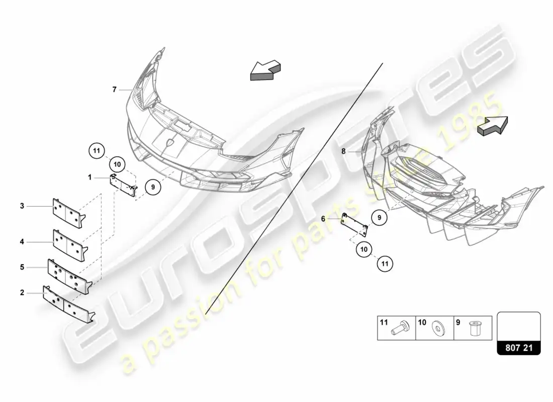 lamborghini centenario coupe (2017) licence plate holder parts diagram
