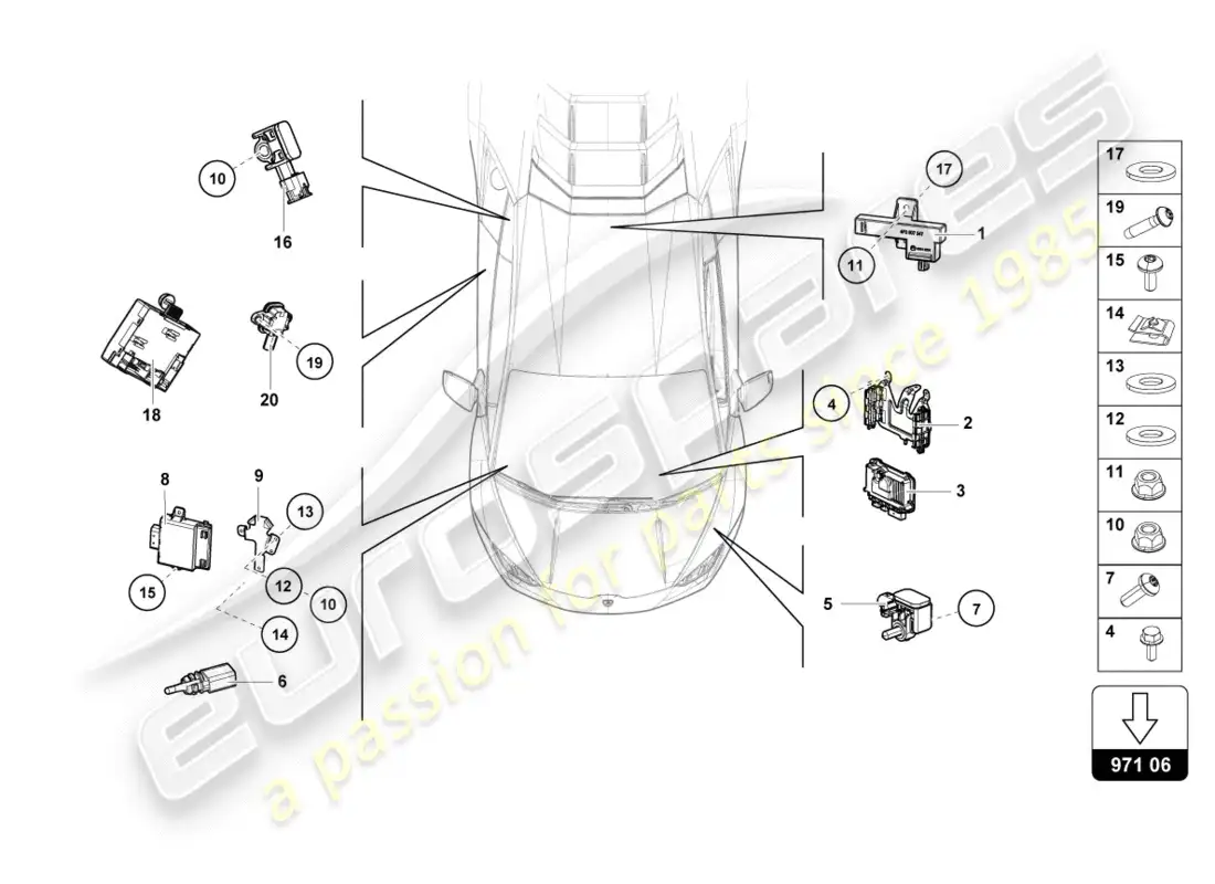 lamborghini lp600-4 zhong coupe (2015) control unit parts diagram