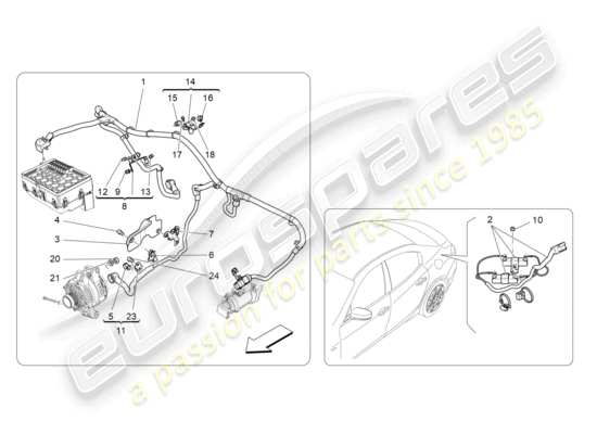 a part diagram from the maserati ghibli (2014) parts catalogue