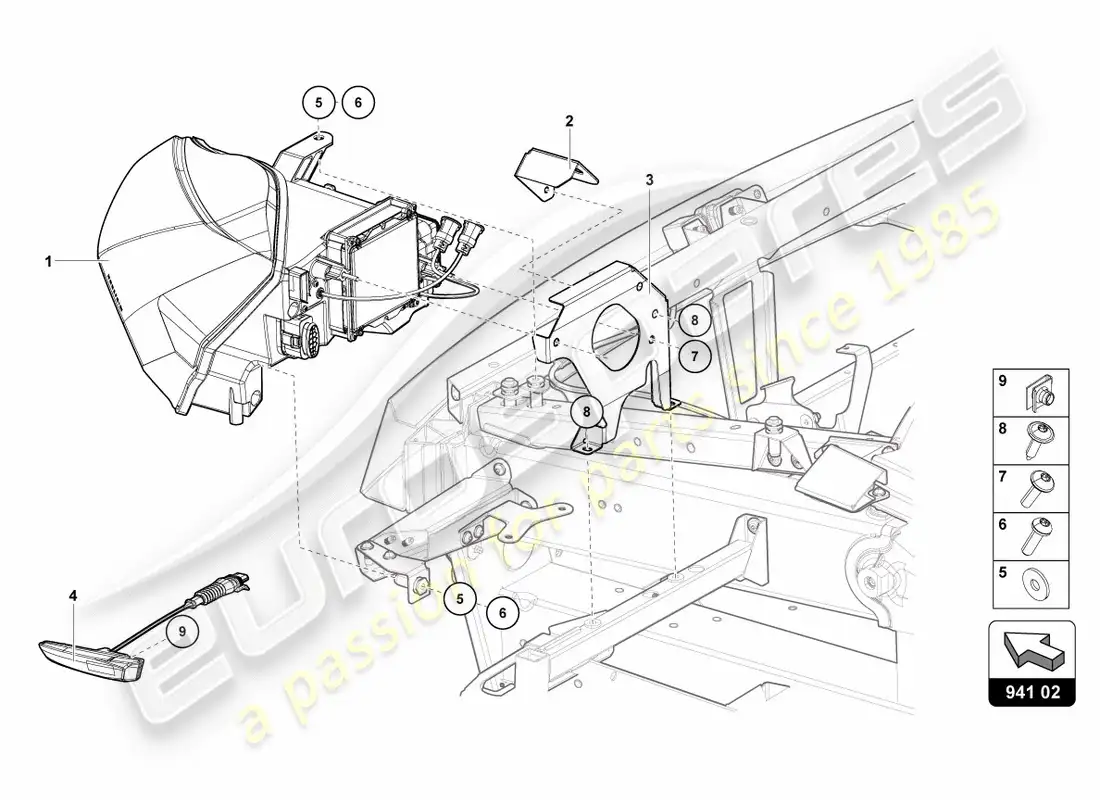 lamborghini centenario roadster (2017) headlights front parts diagram