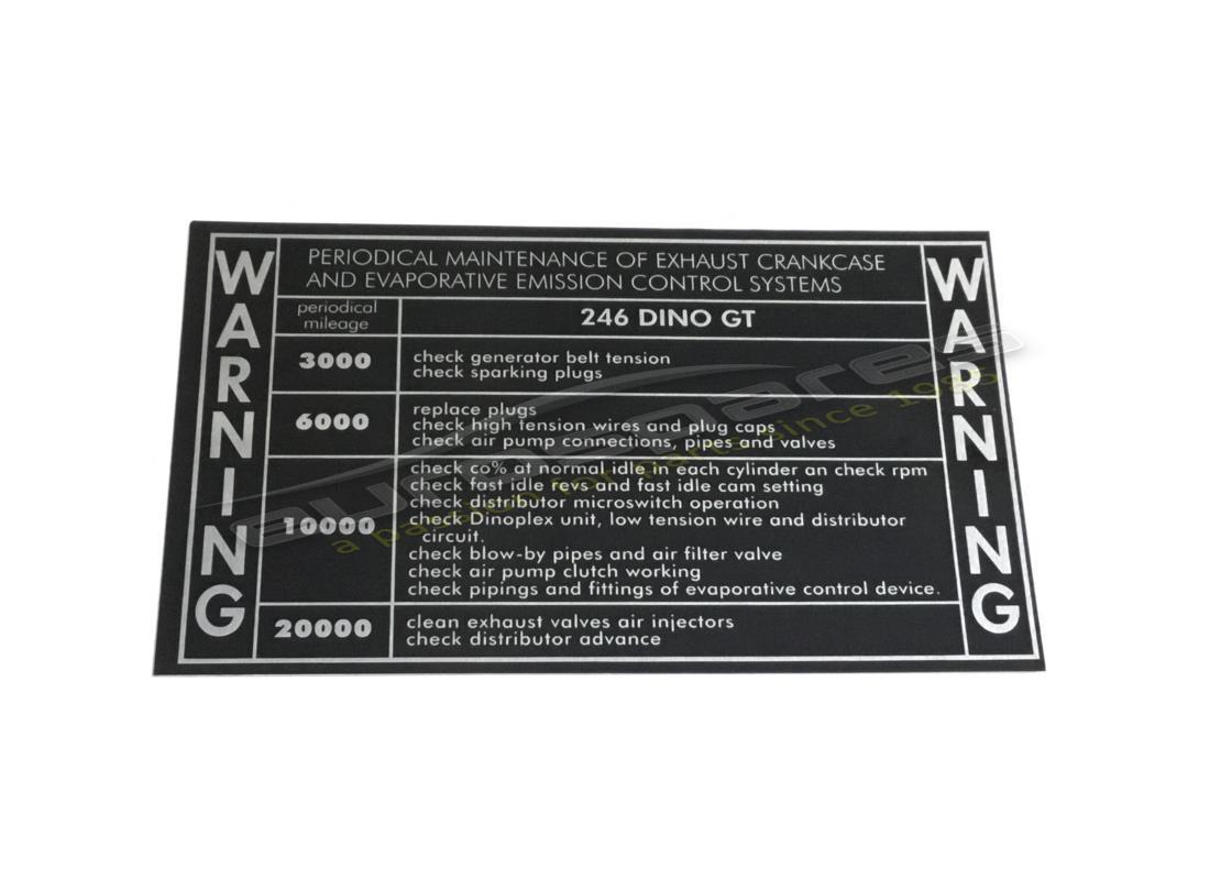 new ferrari service warning sticker (246 dino gt). part number fst002 (1)