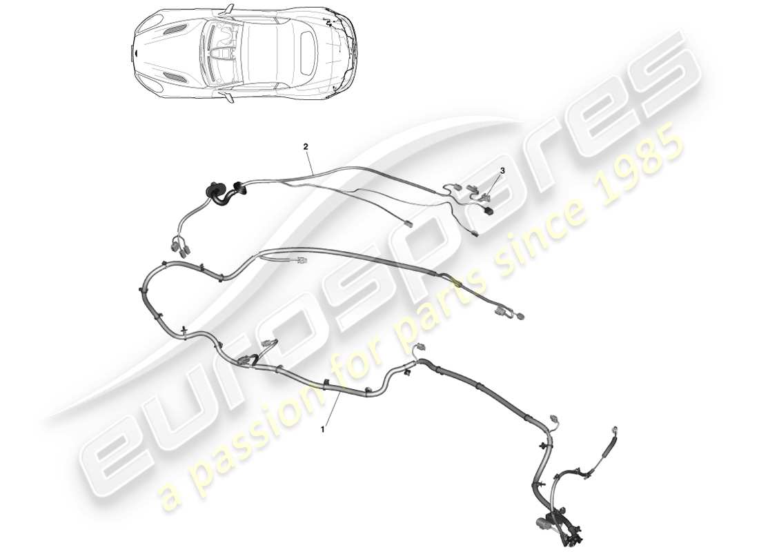 aston martin vanquish (2014) rear end harness, volante part diagram