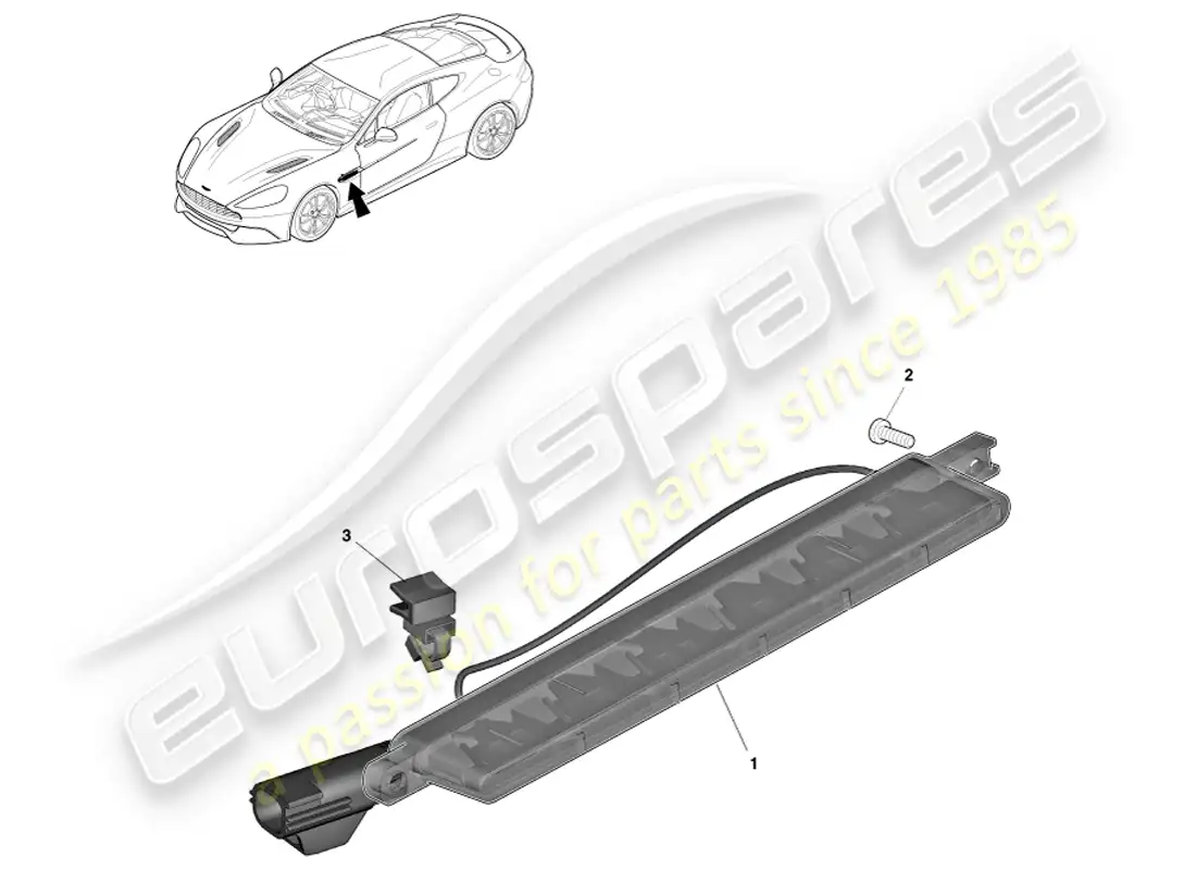 aston martin vanquish (2014) side repeaters parts diagram