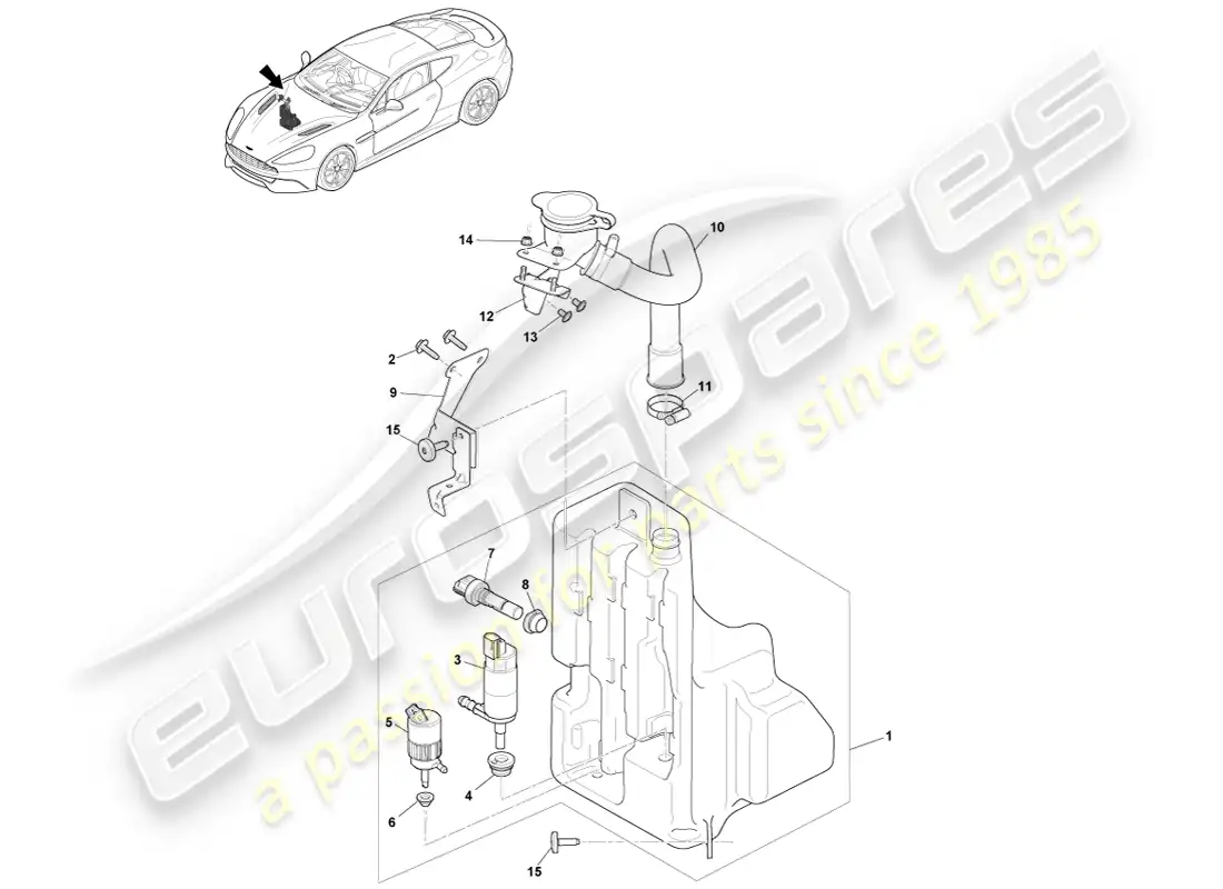 aston martin vanquish (2014) washer bottle parts diagram