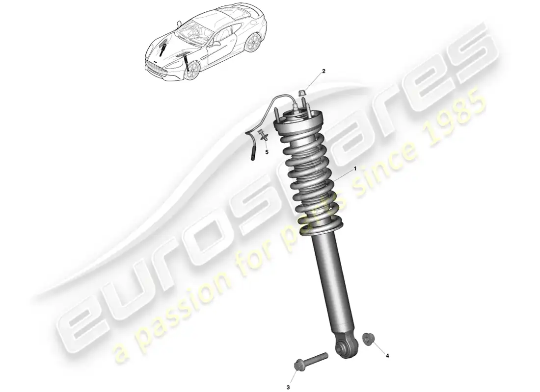 aston martin vanquish (2014) front spring & damper parts diagram