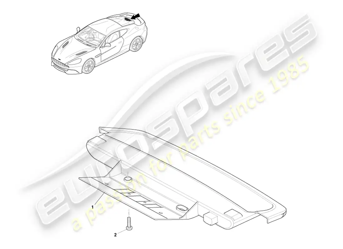 aston martin vanquish (2014) high mounted stop light, coupe parts diagram