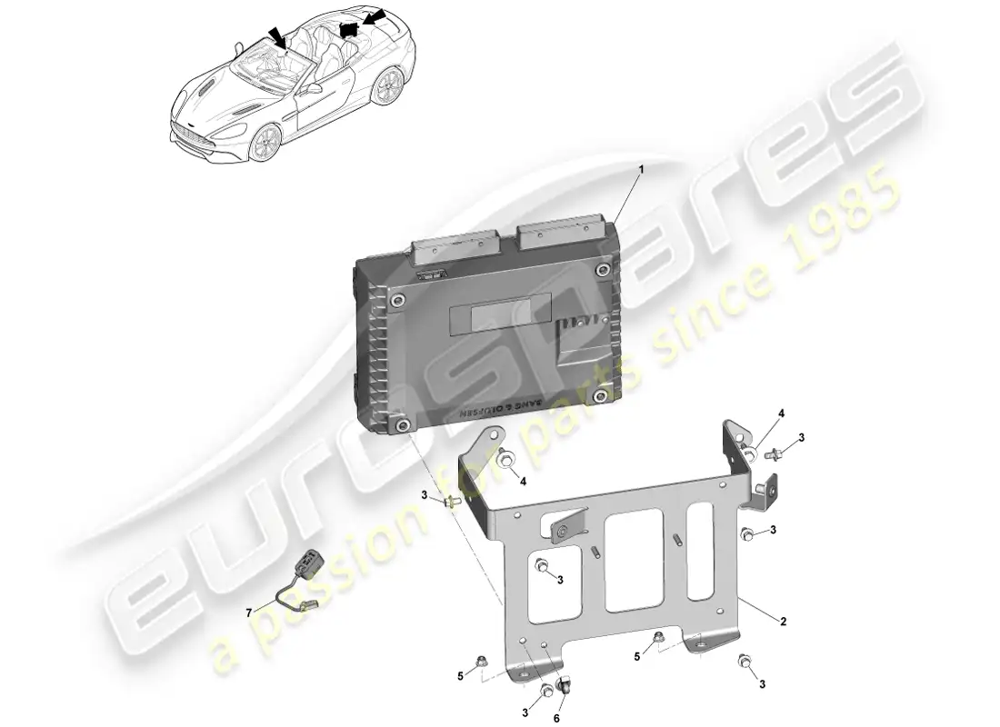 aston martin vanquish (2013) amplifiers, b&o, volante parts diagram
