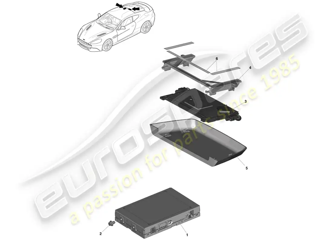 aston martin vanquish (2013) sdars tuner, coupe parts diagram