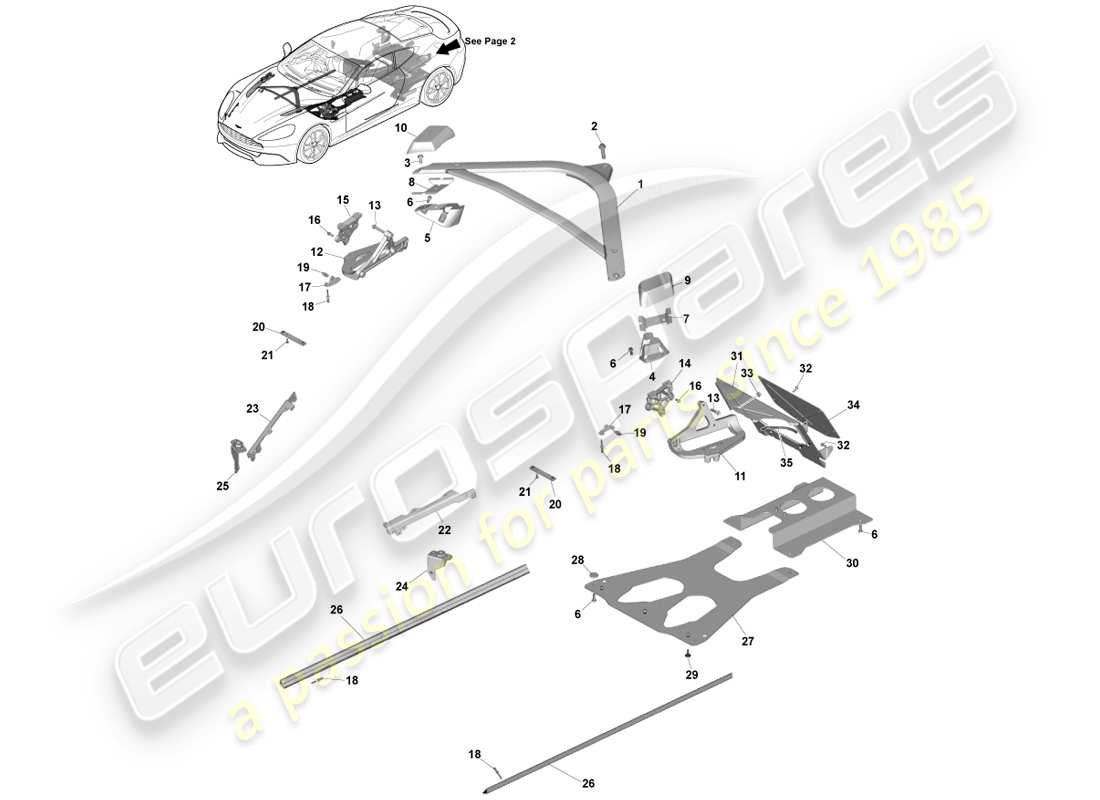 aston martin vanquish (2013) ancillary parts, coupe 14.5my, page 1 part diagram