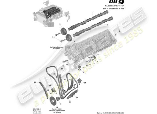 a part diagram from the aston martin db9 (2015) parts catalogue