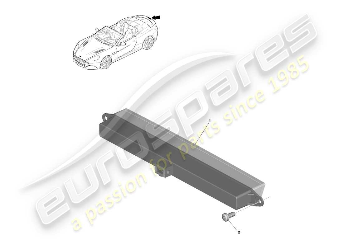 aston martin vanquish (2013) high mounted stop light, volante part diagram