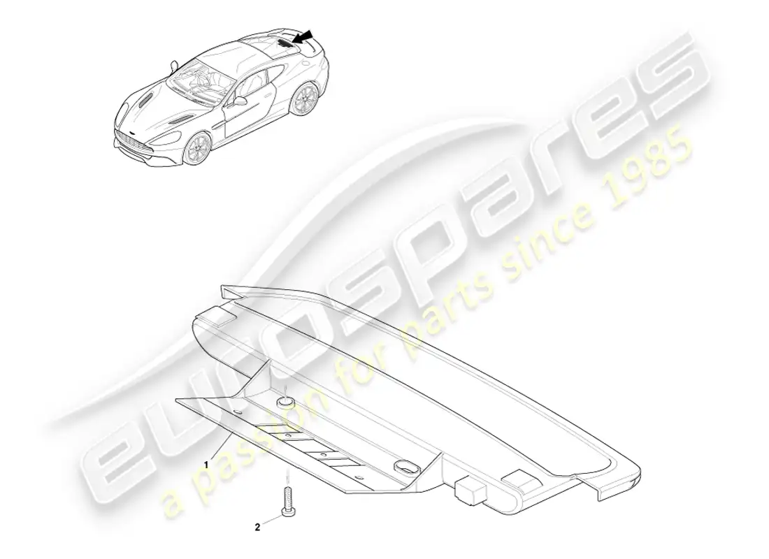 aston martin vanquish (2013) high mounted stop light, coupe parts diagram