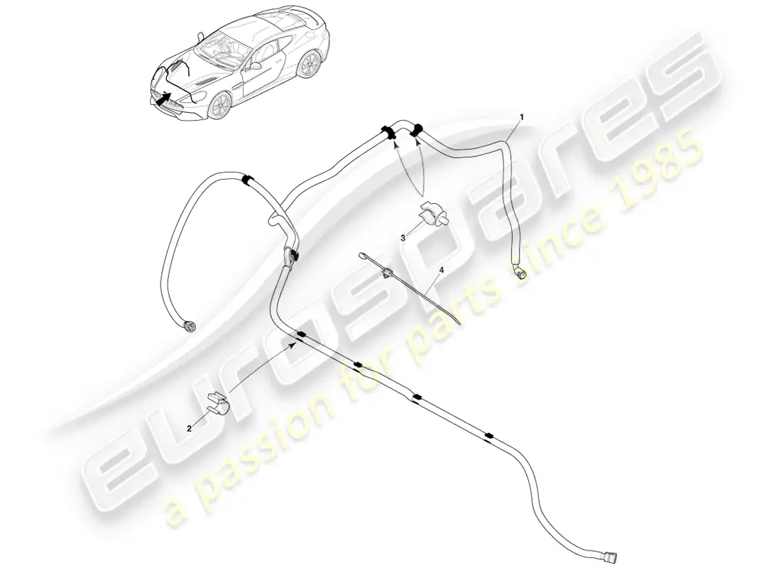 aston martin vanquish (2013) headlamp wash parts diagram