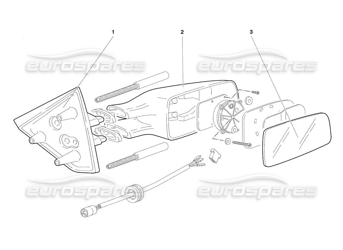 lamborghini diablo se30 (1995) external rear view mirrors (valid for rh d. version - january 1995) parts diagram