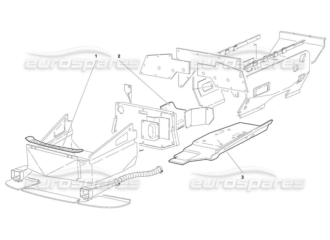 lamborghini diablo se30 (1995) frame floor panels (valid for usa - january 1995) parts diagram