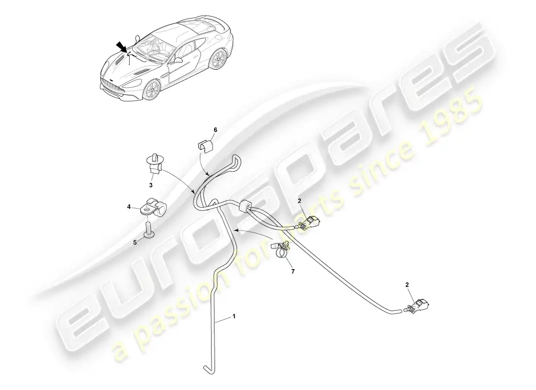 aston martin vanquish (2013) windscreen wash parts diagram