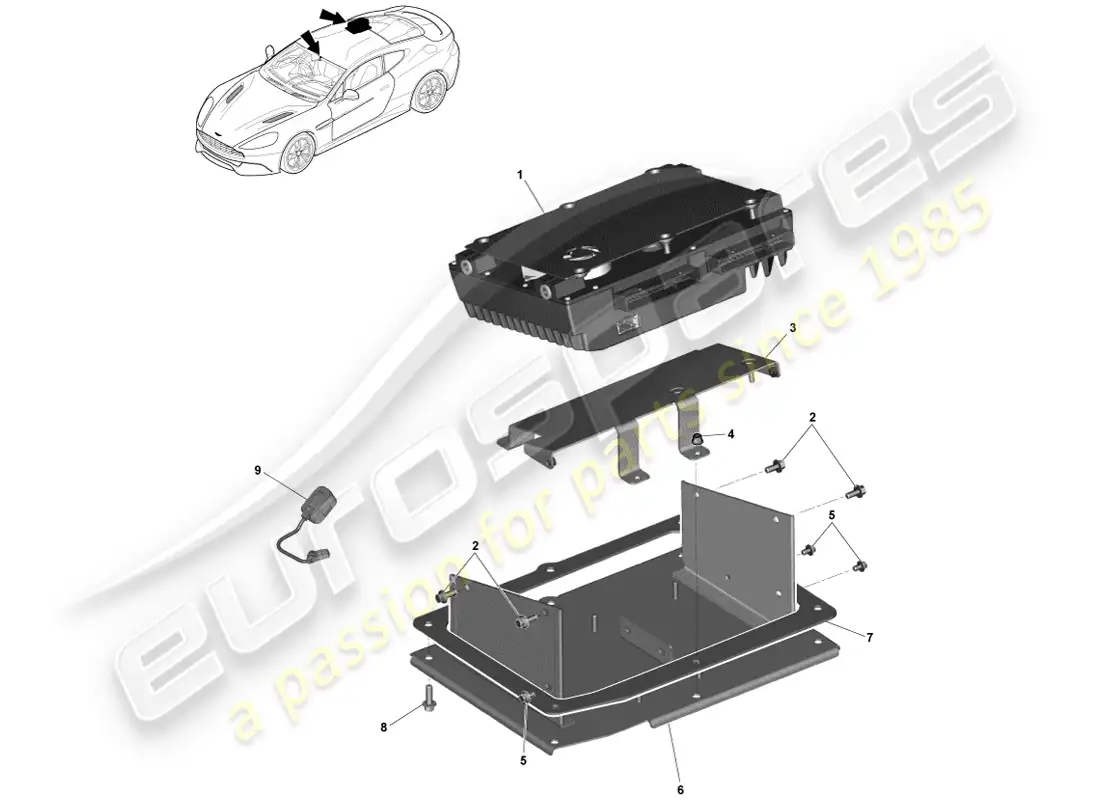 aston martin vanquish (2013) amplifiers, b&o, coupe parts diagram