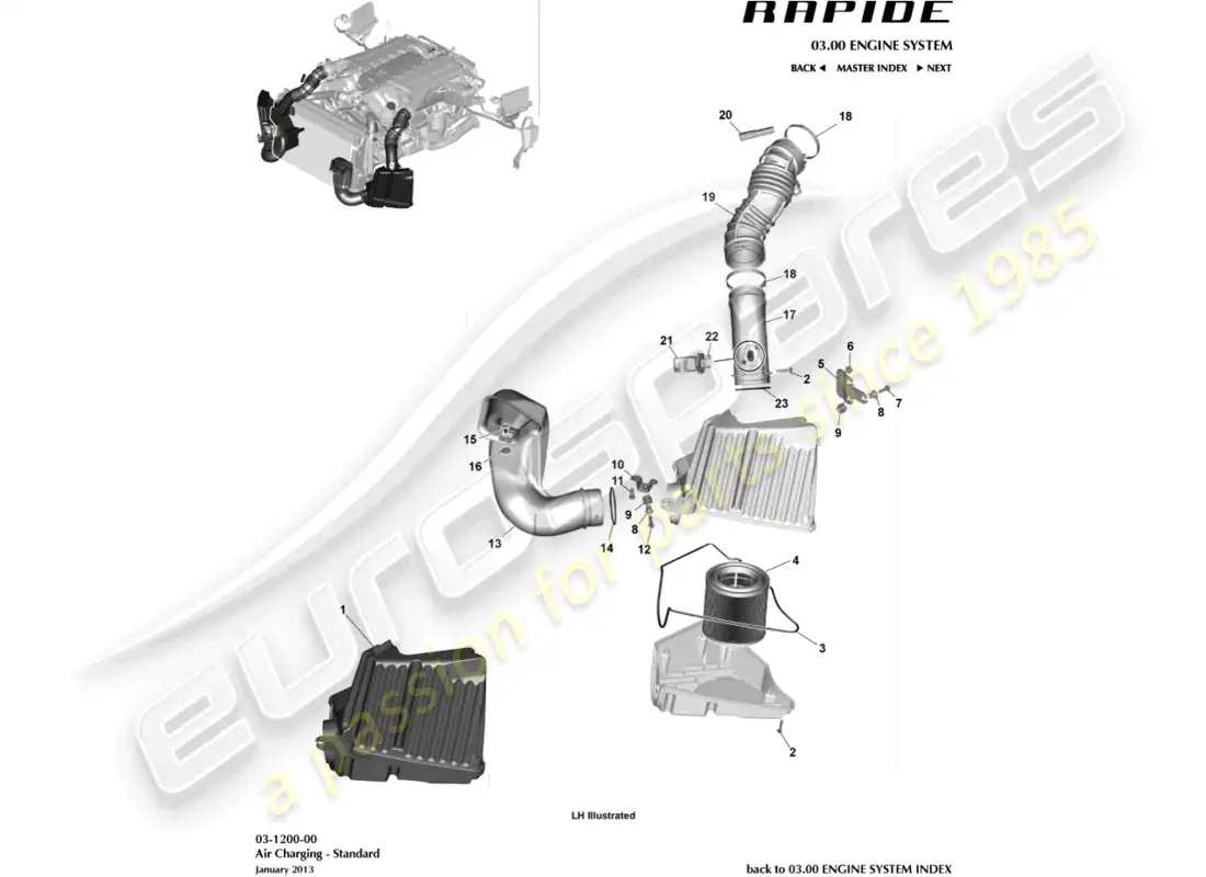 aston martin rapide (2012) air charging parts diagram