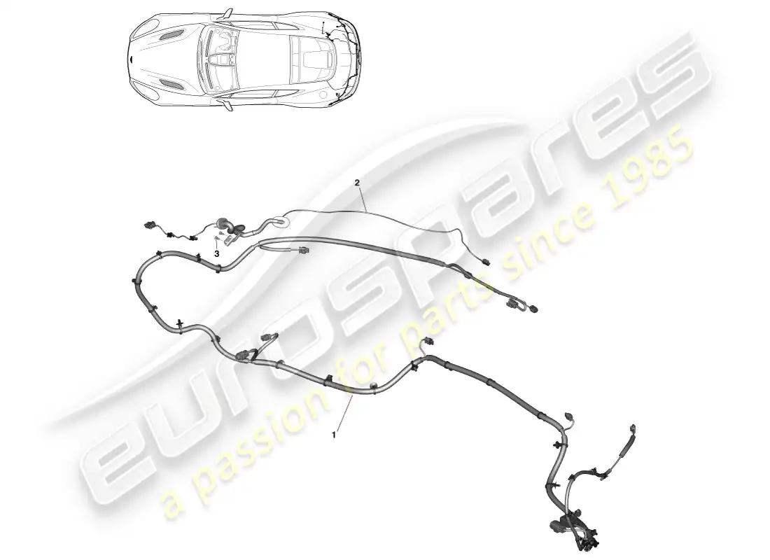 aston martin vanquish (2014) rear end harness, coupe parts diagram