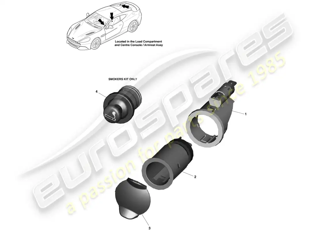 aston martin vanquish (2014) power socket parts diagram
