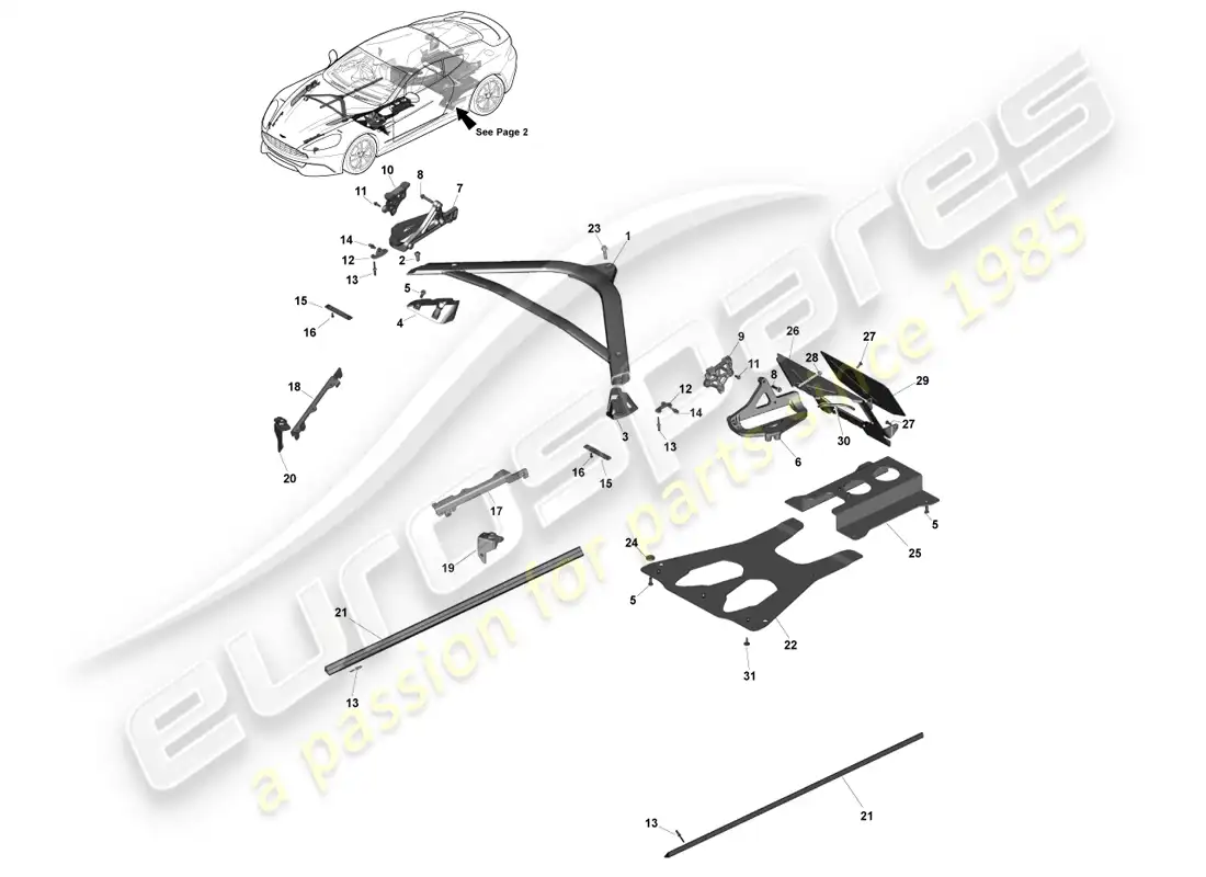 aston martin vanquish (2013) ancillary parts, coupe, page 1 parts diagram