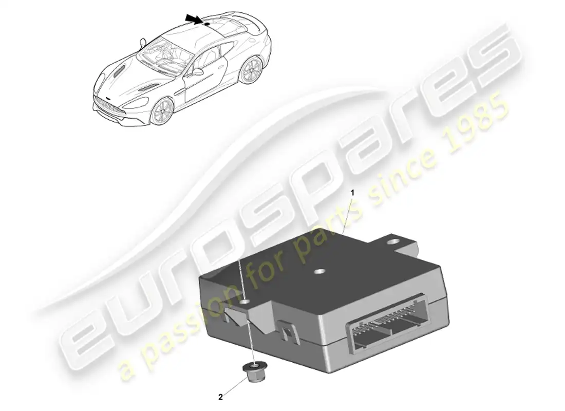 aston martin vanquish (2013) boot latch controller parts diagram