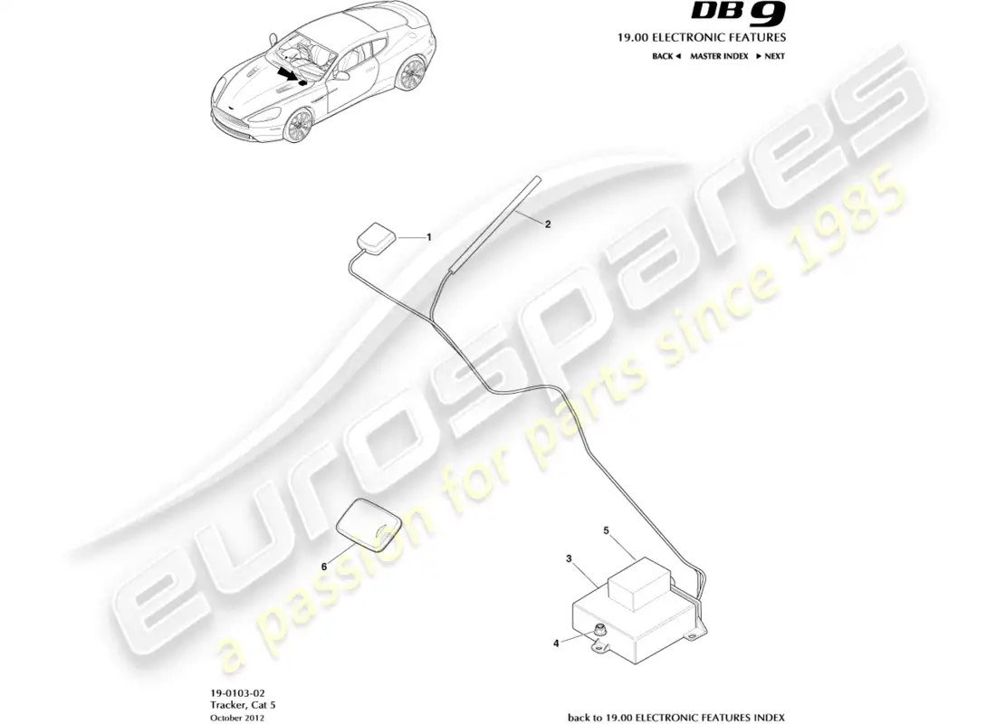 aston martin db9 (2014) cat 5 tracker parts diagram