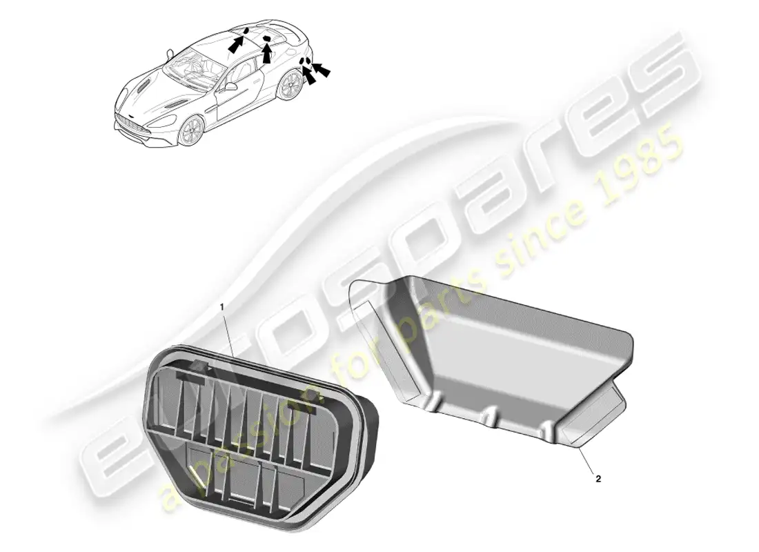 aston martin vanquish (2014) air extraction components parts diagram