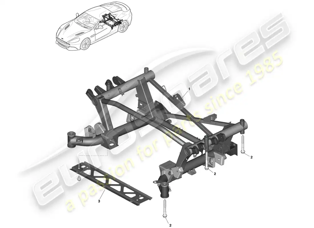 aston martin vanquish (2014) rear subframe parts diagram