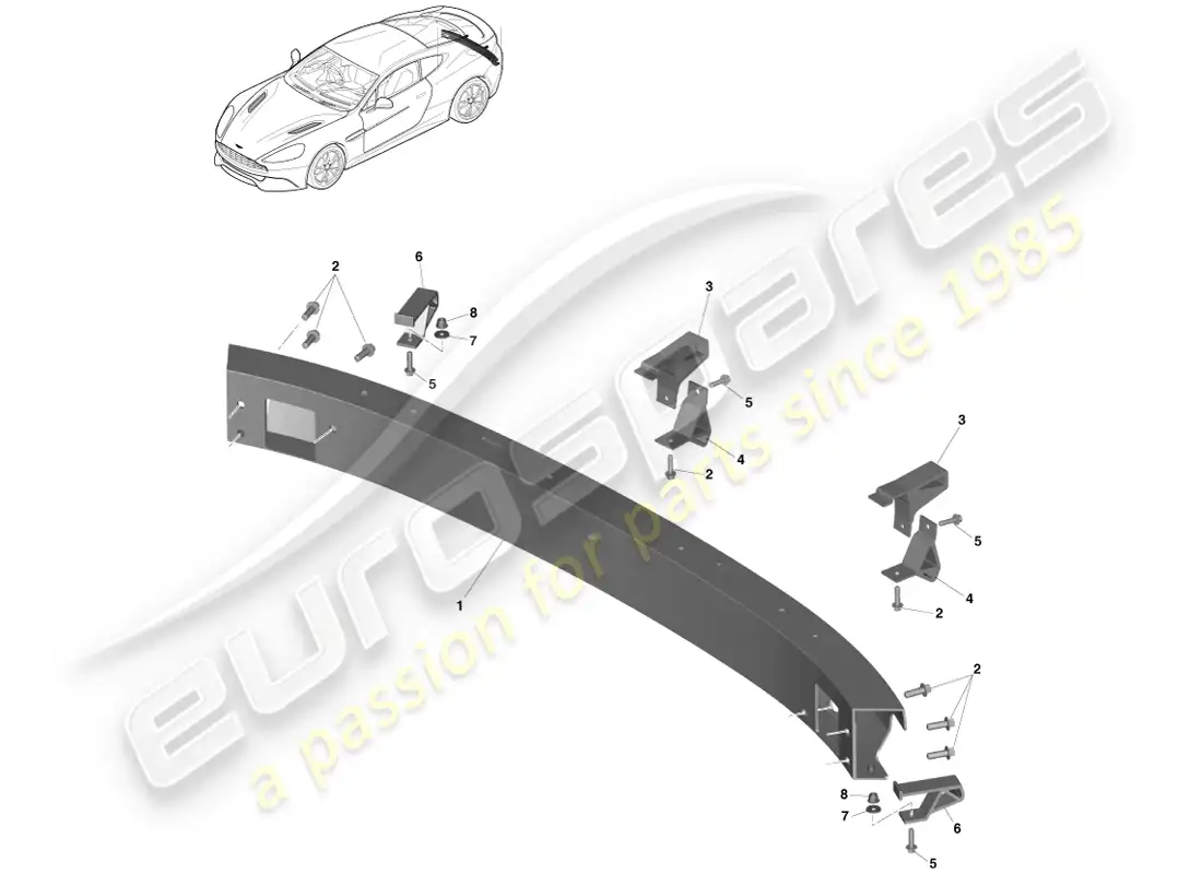 aston martin vanquish (2013) rear bumper structure, fed, gcc, china parts diagram
