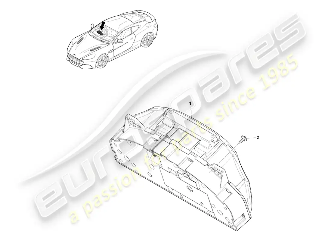 aston martin vanquish (2014) instrument cluster parts diagram