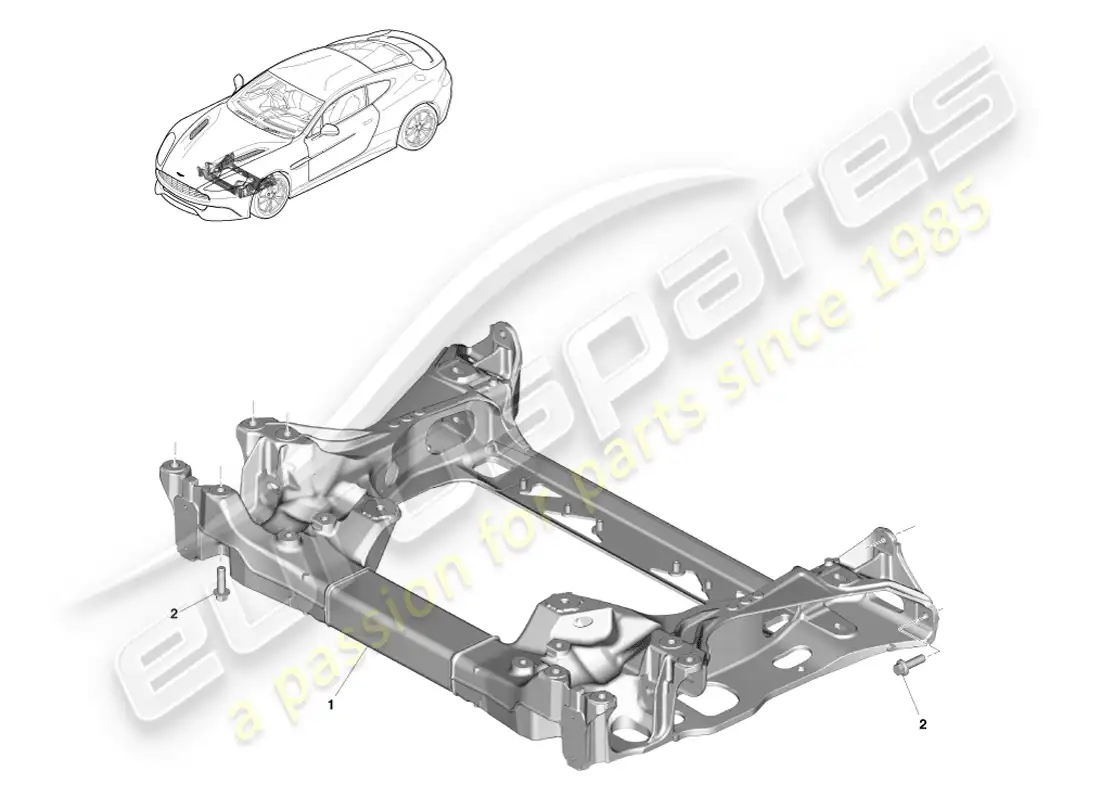aston martin vanquish (2014) front subframe parts diagram