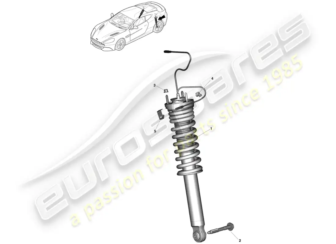 aston martin vanquish (2013) rear spring & damper parts diagram