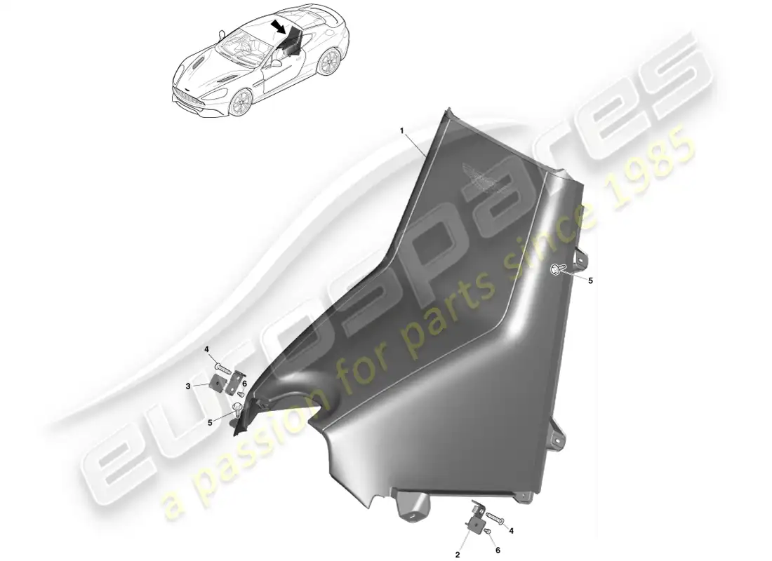 aston martin vanquish (2014) rear console, coupe 2+0 parts diagram