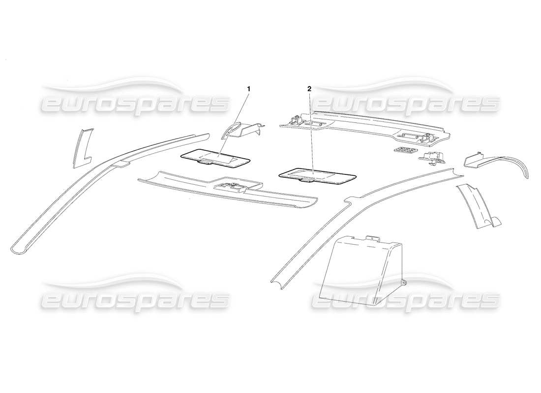 lamborghini diablo se30 (1995) passenger compartment trim (valid for usa - january 1995) parts diagram