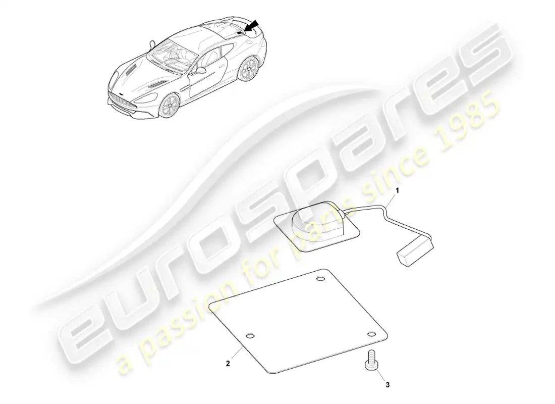 aston martin vanquish (2013) gps antenna, coupe parts diagram