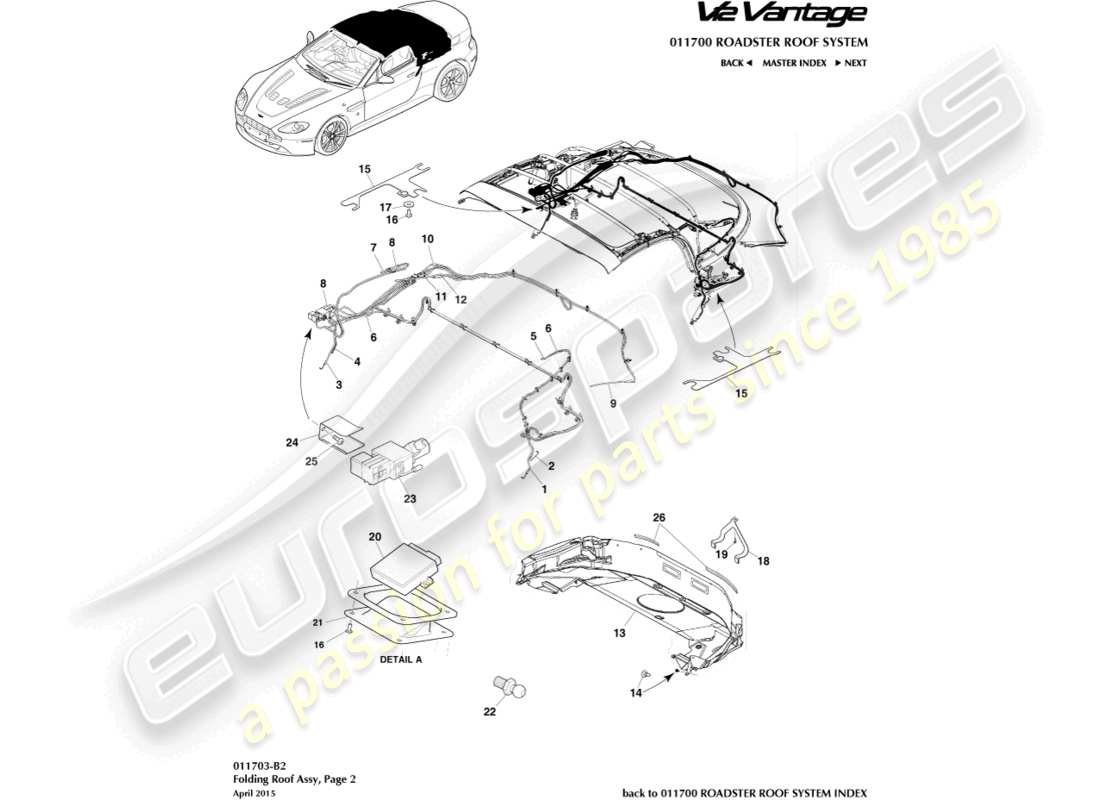 aston martin v12 vantage (2011) roadster roof, page 2 part diagram