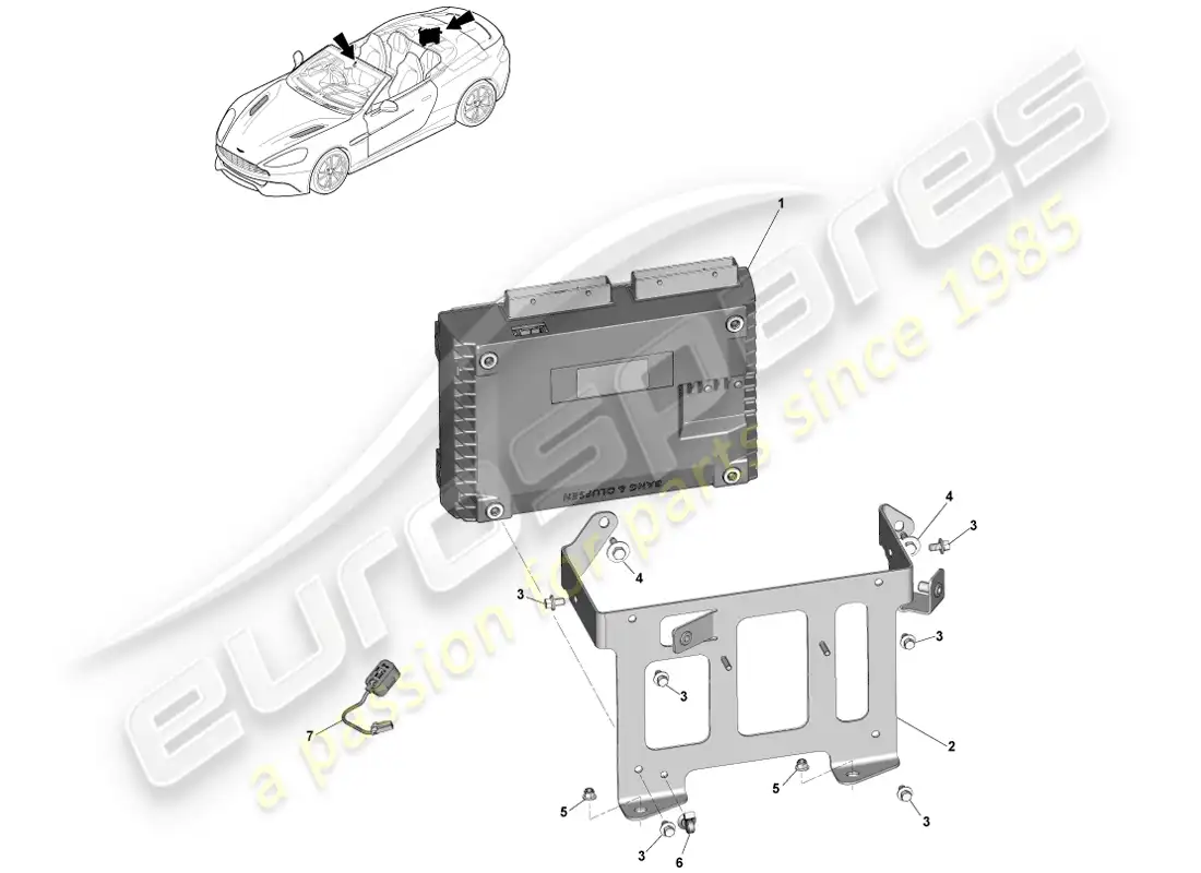 aston martin vanquish (2014) amplifiers, b&o, volante parts diagram