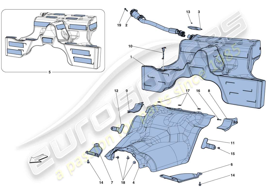 ferrari california t (europe) fuel tank part diagram
