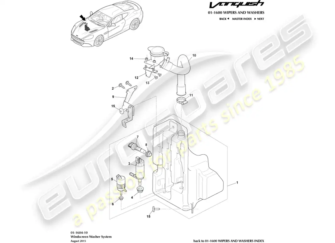 aston martin vanquish (2016) washer bottle parts diagram