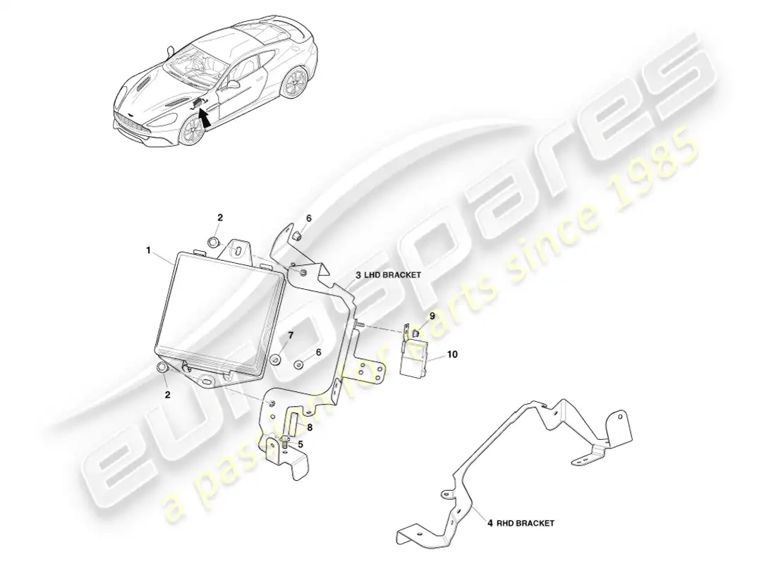 aston martin vanquish (2014) engine bay fusebox parts diagram
