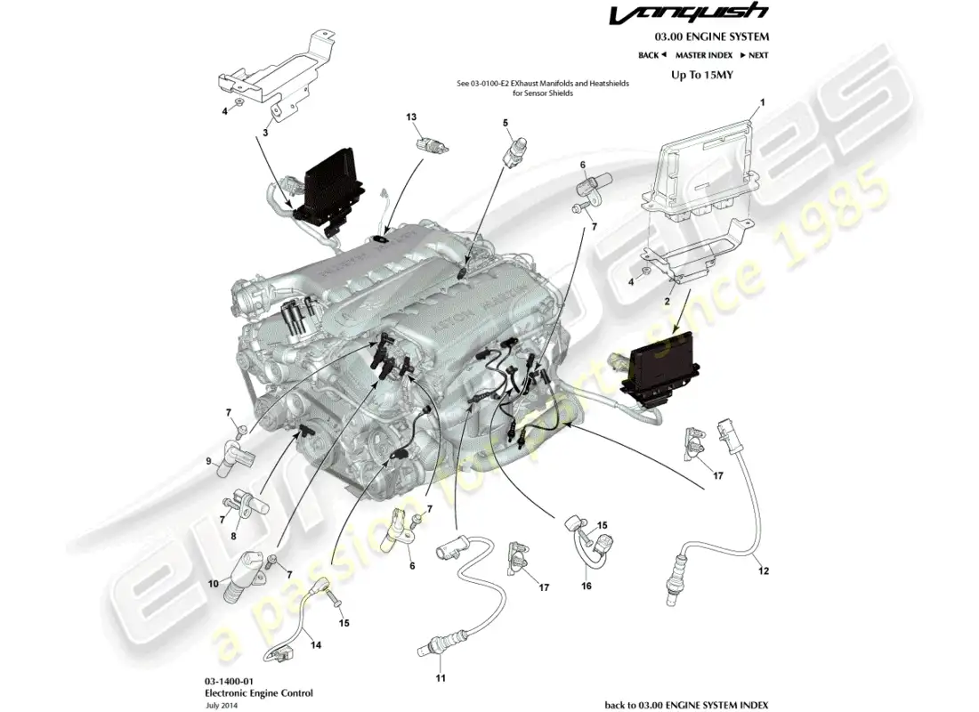 aston martin vanquish (2017) electronic engine control parts diagram