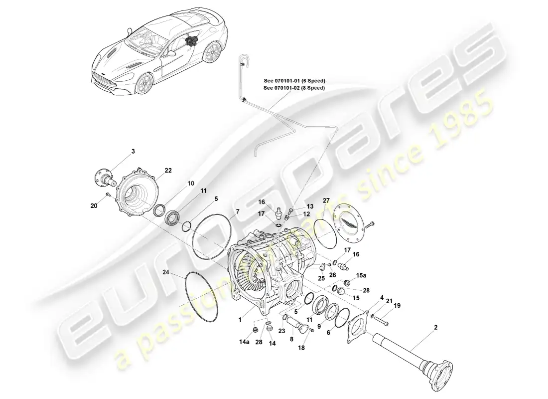 aston martin vanquish (2014) differential parts diagram