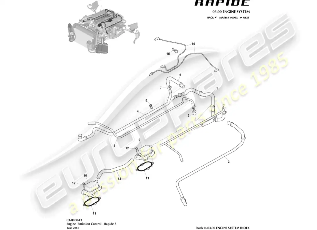 aston martin rapide (2013) emission control parts diagram
