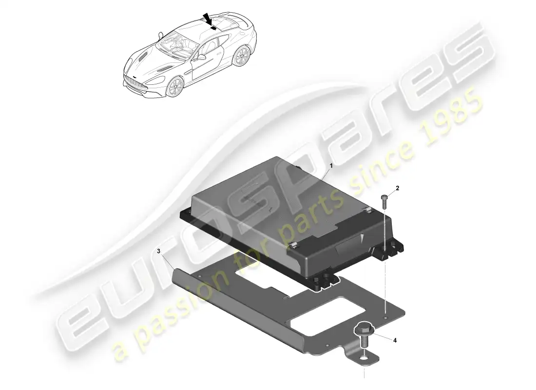 aston martin vanquish (2014) navigation module, coupe parts diagram
