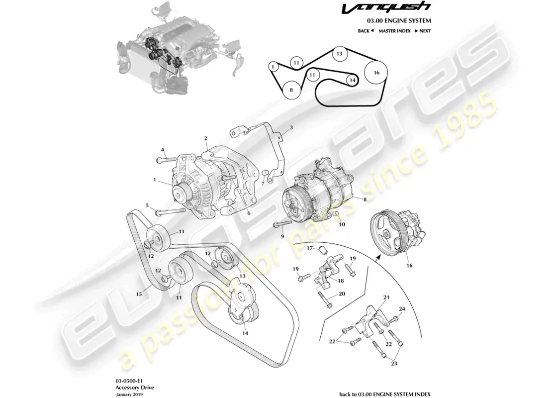 aston martin vanquish (2015) accessory drive parts diagram
